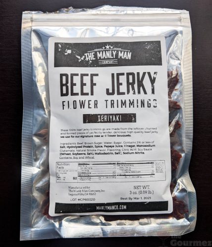 manly man, manly man co, beef jerky, jerky, meat bouquet, jerky bouquet, gift box, review, flower trimmings, teriyaki